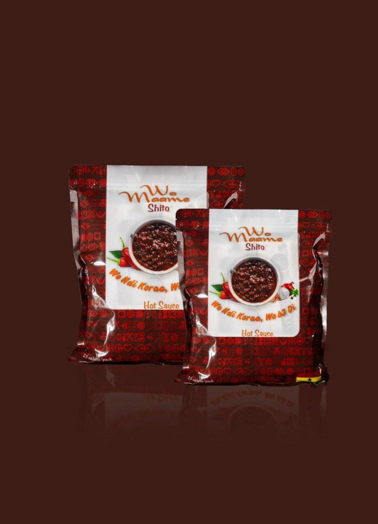 Wo Maame Shito hot sauce packages